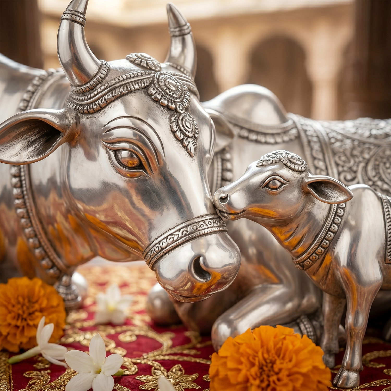 Blessed Silver Gau Mata Idol - Image 2