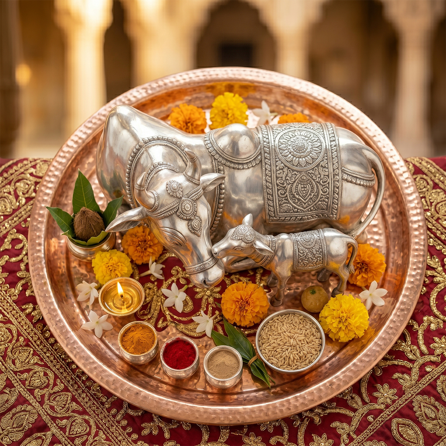 Blessed Silver Gau Mata Idol - Image 4